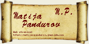 Matija Pandurov vizit kartica
